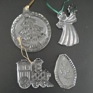 Lot Of Elegant Clear Lead Crystal Holiday Ornaments